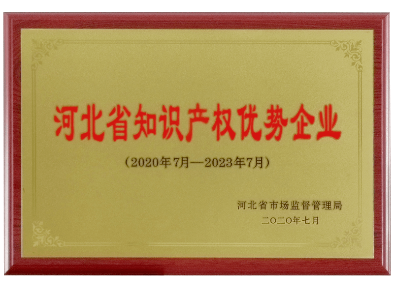 2020年河北省知識產(chǎn)權優(yōu)勢企業(yè)